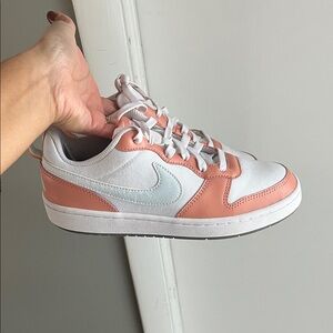 Nike Women's Coral and White Sneakers